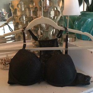 34-B Black Lace Push-up  XOXO Bra